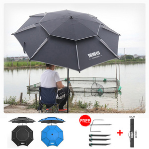 Portable Large Thickened Fishing Umbrella With Carry Bag Double Layer Folding Beach Umbrella