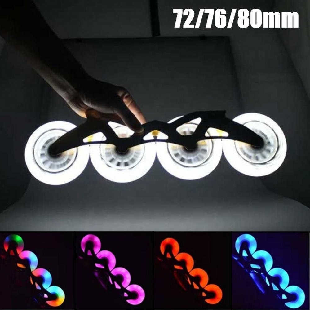 80/76/72mm LED Lighting Inline Skates Wheels Roller Skating Flashing Tires Roller