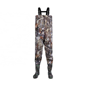 Fishing Hunting Waders Hunting Suit Waterproof Wading Pants with Neoprene Boots Waist Chest Fly Fishing Waders