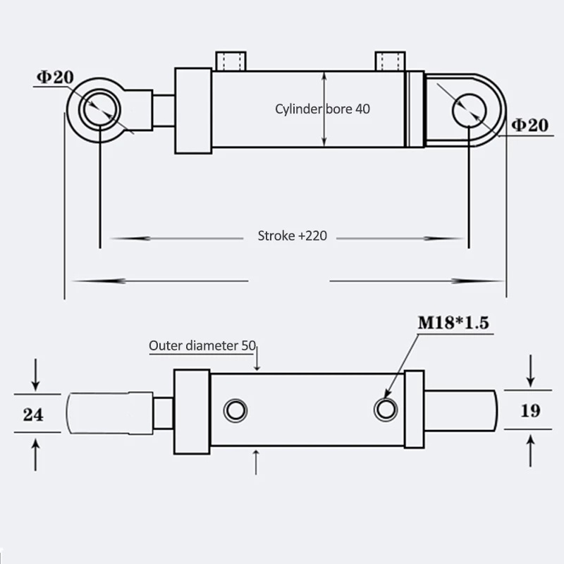 Custom Double Acting Marine Hydraulic Cylinder,Hydraulic Cylinders with chrome plating piston rod