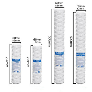 10/20/30/40/50 inch Sediment PP yarn string wind Wound Polypropylene Water Filter Cartridge