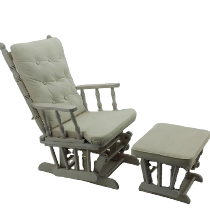 Outdoor leisure recliner rest antique white solid wood glider chair stable chair