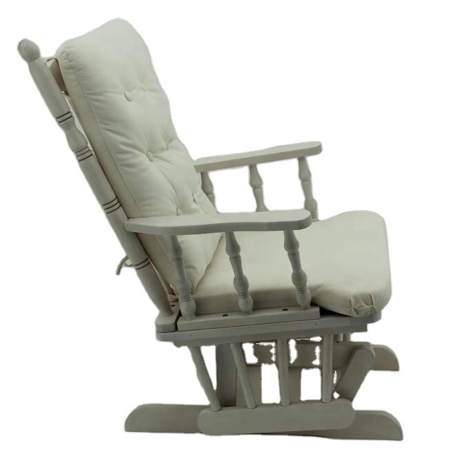 Outdoor leisure recliner rest antique white solid wood glider chair stable chair