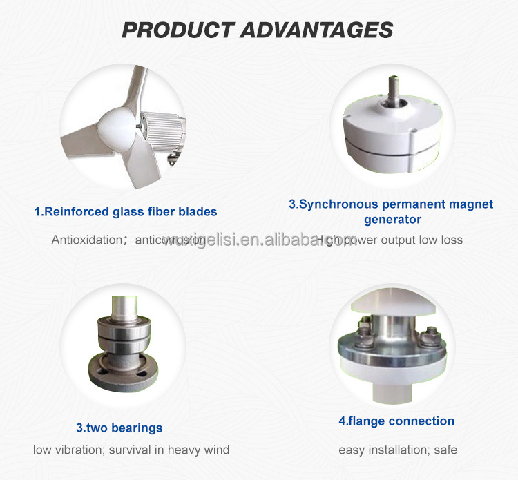 Wind generator 2kw wind turbine 48v 96v high performance 200w 300w 1kw 1000 watt tree maglev wind turbines