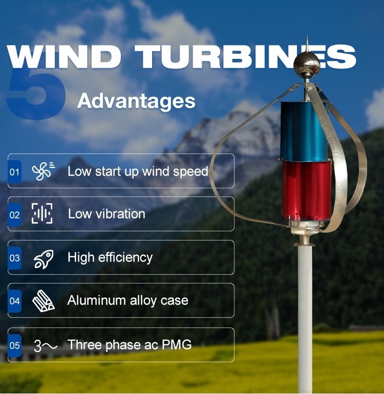 7 blades factory direct sales ce vertical wind generator 300w 400w 12v 24v 48v wind turbine for home use