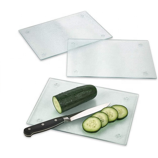 Frosted Tempered Glass Cutting Board, Scratch, Heat, Shatter Resistant, Dishwasher Safe (Frosted 16x14