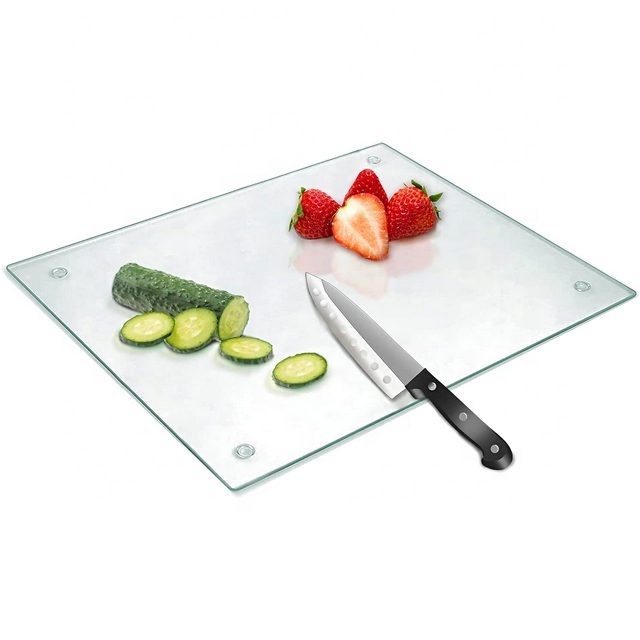 Frosted Tempered Glass Cutting Board, Scratch, Heat, Shatter Resistant, Dishwasher Safe (Frosted 16x14