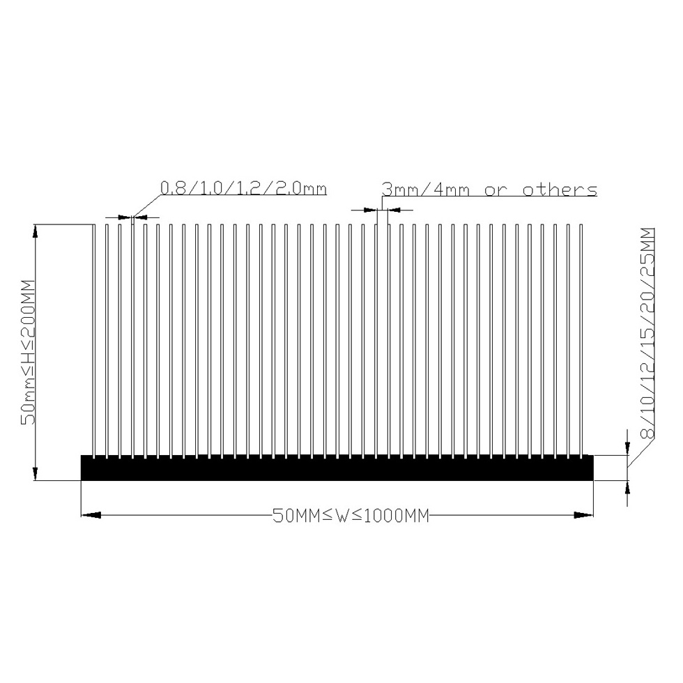 Custom heatsink Large heatsink Bonded fin heat sink made without mold