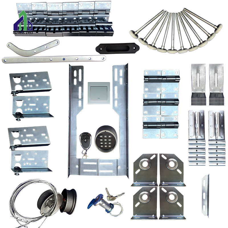 Aluminum Garage Door Lock Band Panel Parts Kit Puertas Garaje Hartware Sectional Industrial Garage Door Hardware Kit