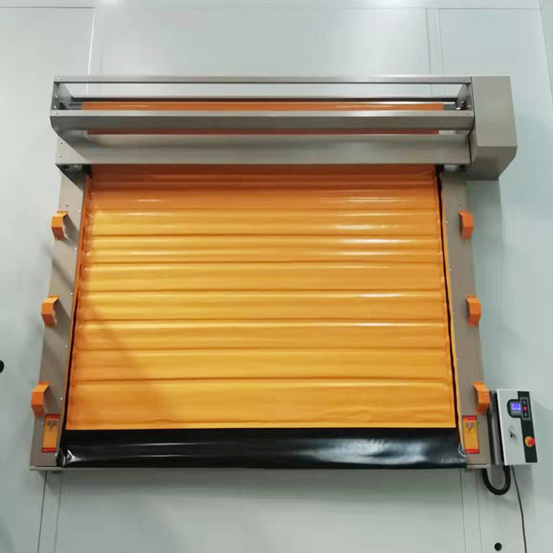 Pvc curtain freezer high speed Industrial motorized thermal insulated rolling up doors for cold room or refrigeration warehouse