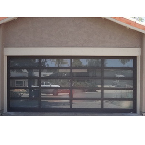 Transparent residential Garage Sectional Doors Glass Panel Full View Garage Door set Prices for 16x7 8x7 9x7 16x8 12x7