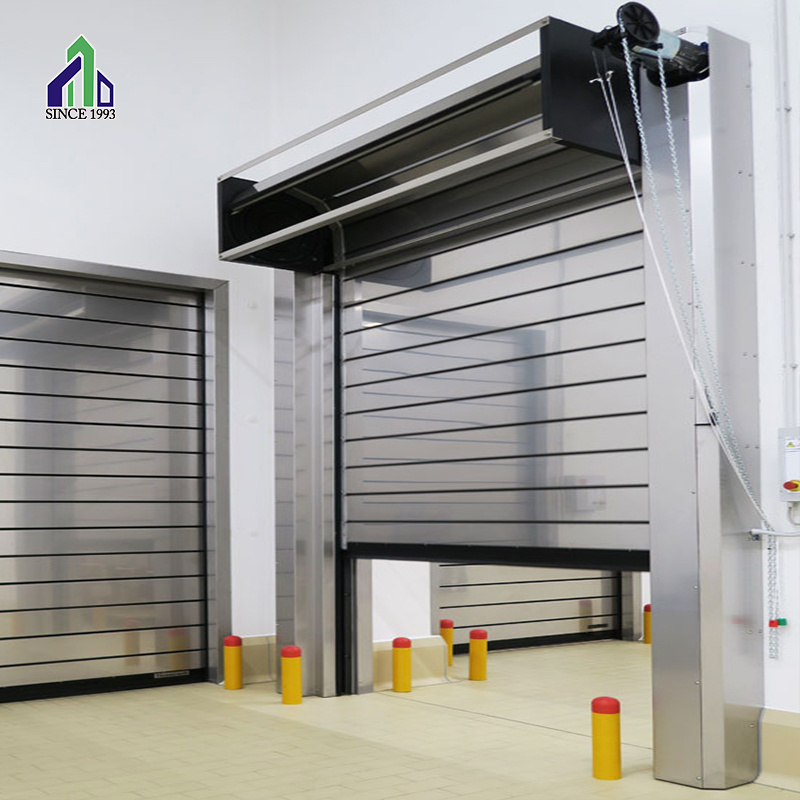 Jianda Hot Sale Hard Fast Material Commercial Industrial PVC Warehouse Dock Door Aluminum Roll Up Rapid High Speed Spiral Door