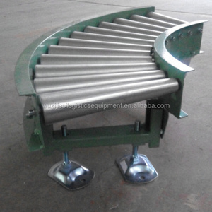 JS curved gravity roller conveyor taped roller conveyor