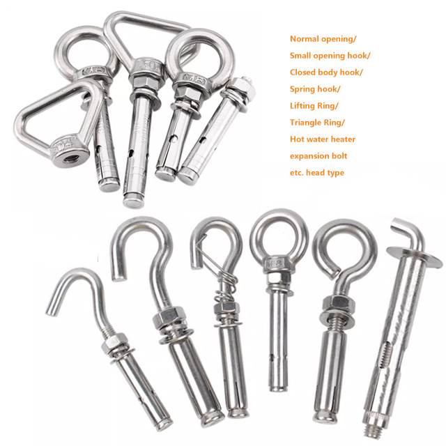 M16*80 Stainless Steel Wire Rope Expansion Shield Anchor Expansion Eyebolt Eye Nut Screw with Ring Anchor Raw Bolts With Eye