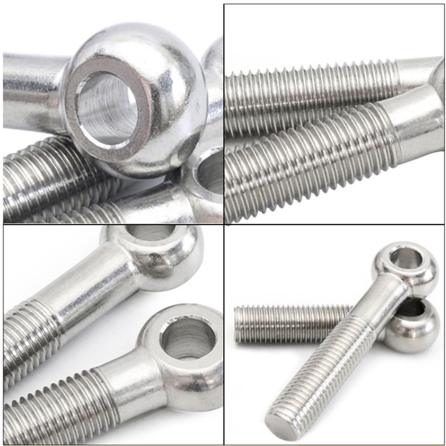 Factory Customized Lifting Slipknot Eye Bolt Swing Bolts Stainless Steel Round Fish Eye Screw M5 M6 M8 M10 M12 M16 M20 M24 M30