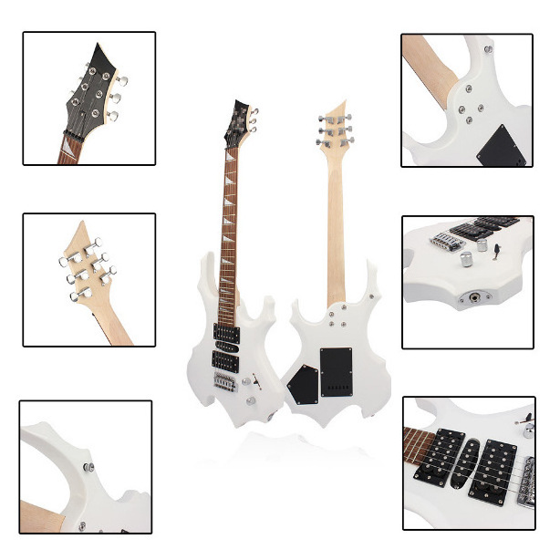 China Factory wholesale price Flame shape Basswood Body 24 Frets  guitarra electrica Stringed Instruments Electric Guitar