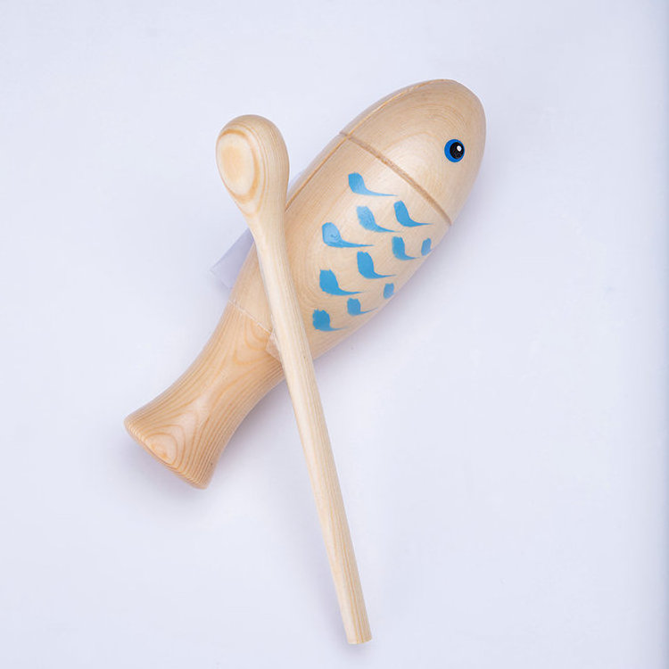 Wholesale factory price percussion guiro musical instrument wooden tone block toys for baby