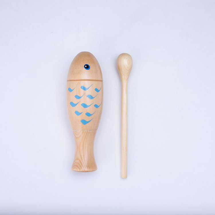 Wholesale factory price percussion guiro musical instrument wooden tone block toys for baby