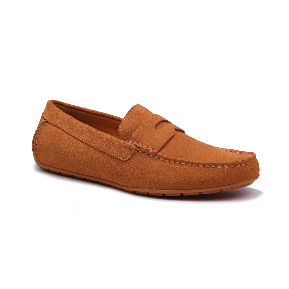 Chinese Brand Trendy Breathable Silk Suede Leather Driver Shoes Men