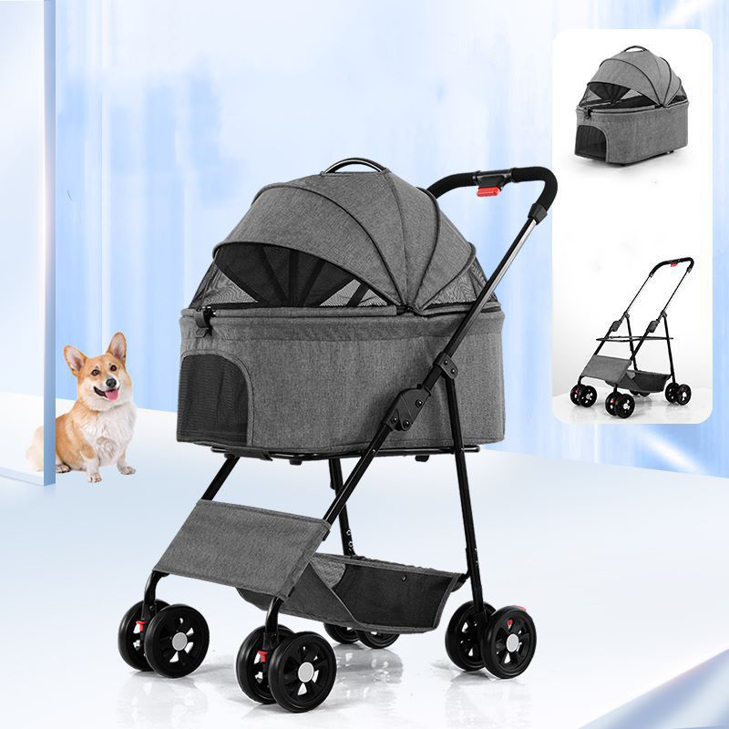 Large 4 Wheel Luxury Jogging Travel Petstroller Small Trolley Carreolas Para Perros 1piece Dog Pet Stroller For Cats Dogs