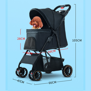 Pet Stroller Wheels Dog Cat Cage Stroller Folding for Small Medium Dogs Travel Waterproof Puppy Stroller