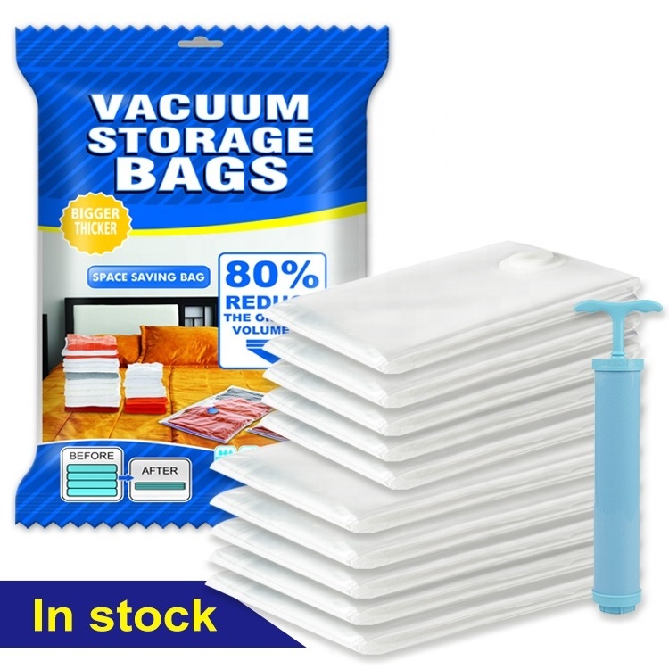 10 Combo Pillow Vacuum Vaccum Storage Sealer Bags Compression Storage Space Saver Bags For Travel Electric