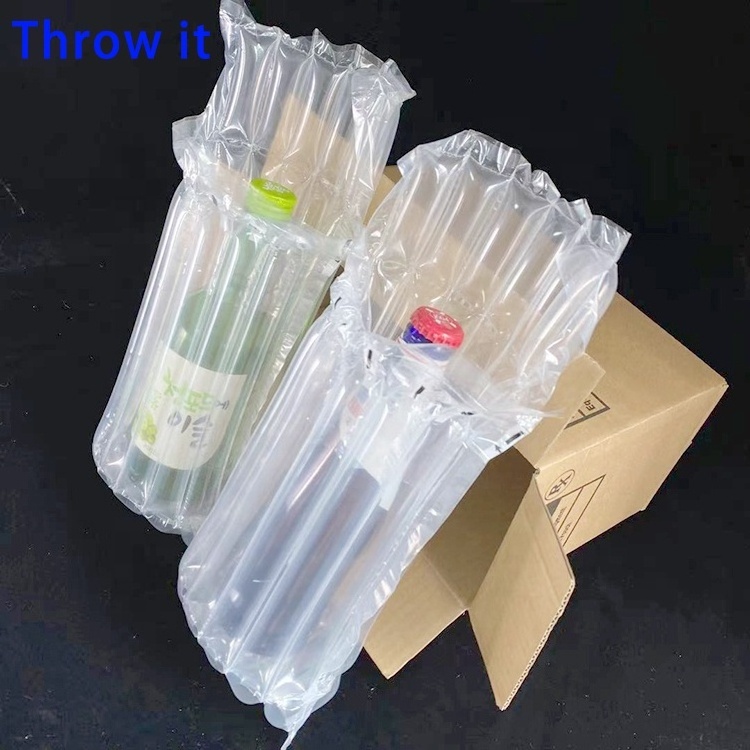 24 Pcs Air Cushion Bags Inflatable Air Column Cushion Bag Wine Bottle Protector With Air Pump