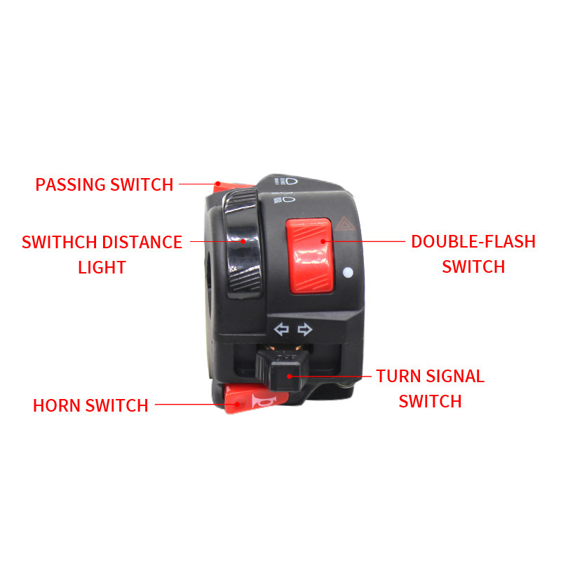 Factory direct 22MM electric motorcycle switch horn button turn signal, starting handle, modified multi-function switch made in