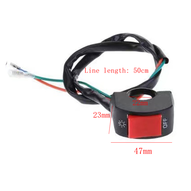 12V Motorcycle on off Switch Electric Vehicle Second-line Headlight Handlebar Switch ON/OFF  Warning Lights Color Lights