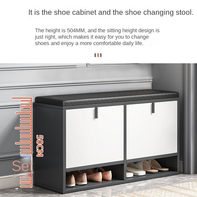 Simple Storage Shoe Cabinets Closet Entrance Space Saving Shoe Stool Cabinet Nordic Luxury Shoe Cabinets