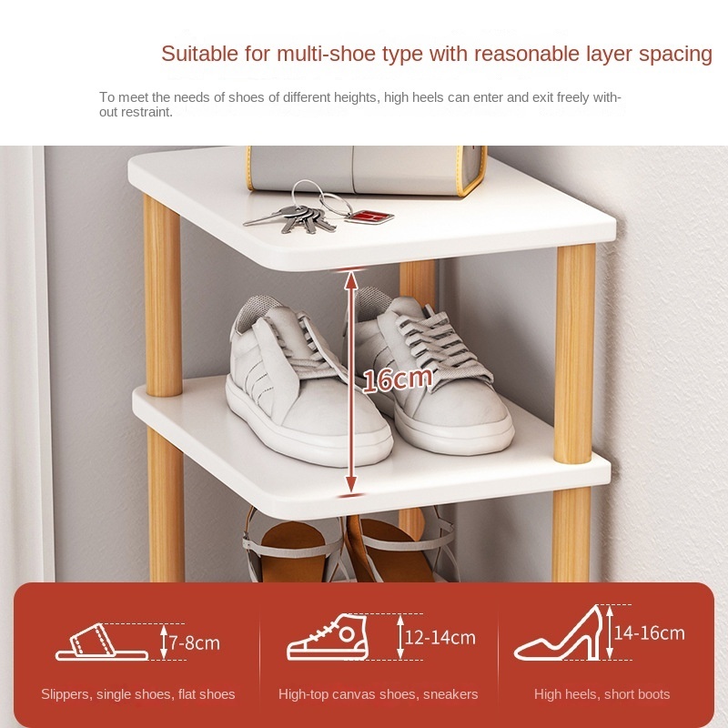 Fashion Shoe Stand Tall Shoe Rack Stackable And Narrow Vertical Shoe Rack For Small Spaces Like Corner Bedroom And Entraway