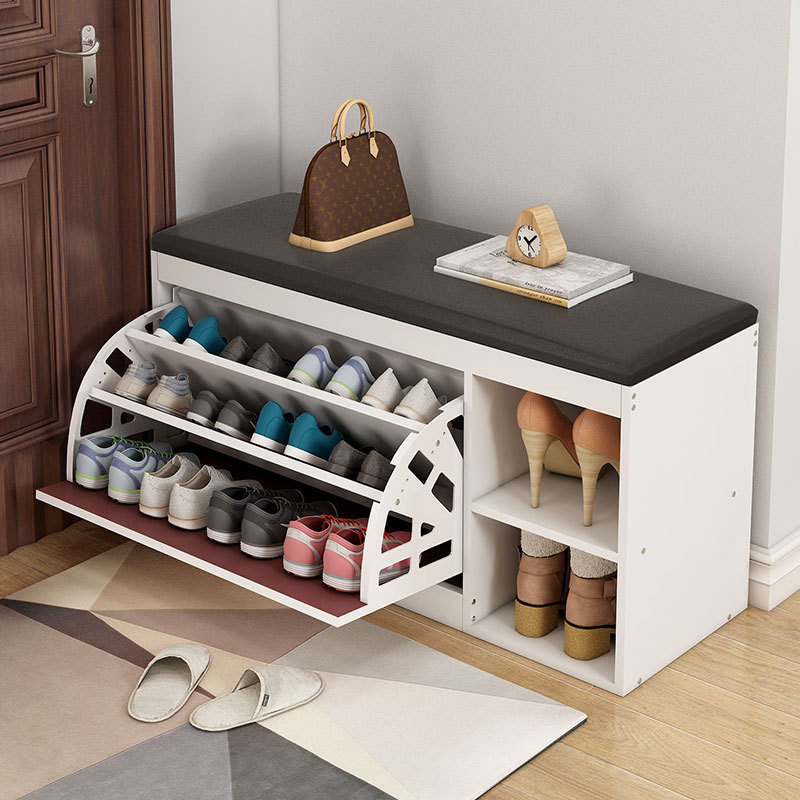 Factory Direct Sale Entryway Shoe Rack Bench Seat Wood Shoe Storage Cabinet Home Living Room Entryway Furniture