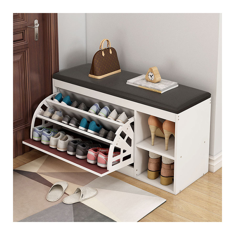 Factory Direct Sale Entryway Shoe Rack Bench Seat Wood Shoe Storage Cabinet Home Living Room Entryway Furniture