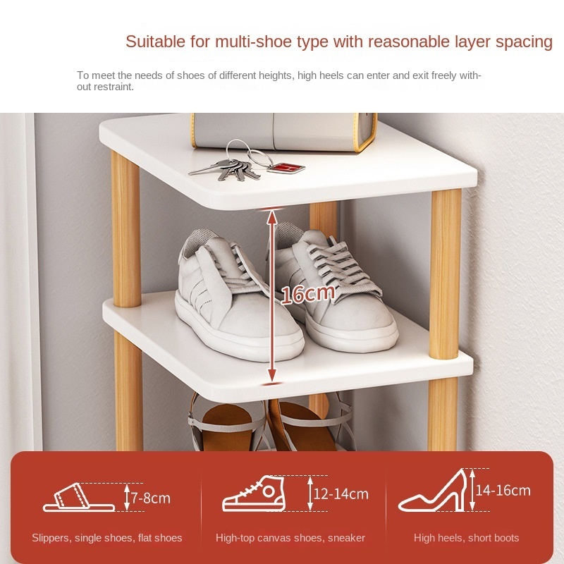 Simple Door Household Single Row Gap Small Shoe Cabinet Dormitory Multi-Layer Space Saving Dustproof Storage Shoe Rack