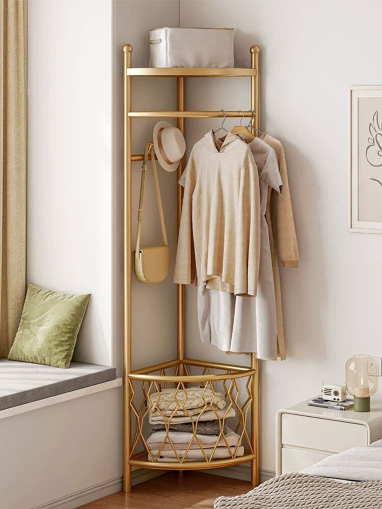 Corner Hanger Floor Bedroom Hanger Home Doorway Multi-Functional Coat Rack Living Room Light Luxury Pannier Bag Storage Rack