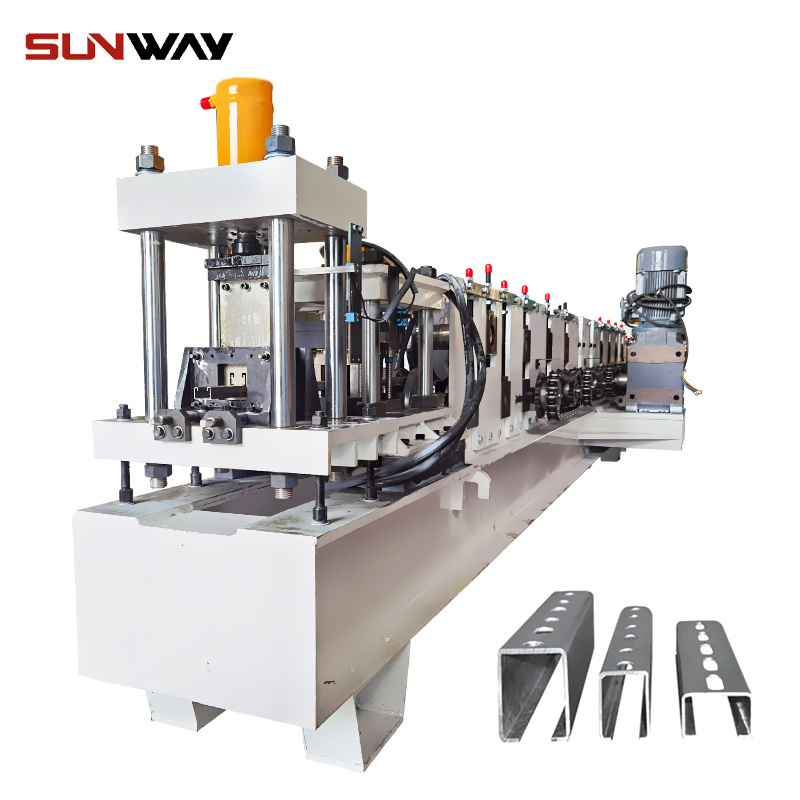 C Channel 41*41mm Stand-alone Solar Photovolta Stand Roll Forming Machine Automatic Solar Panel Framing Machine