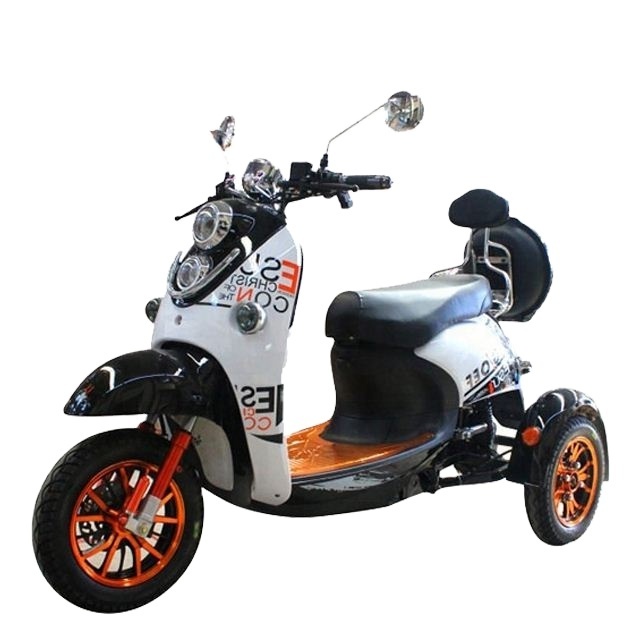 Hot sell electric tricycle  motorcycle electric scooters 3 three wheel disability with padals for adults/elderly