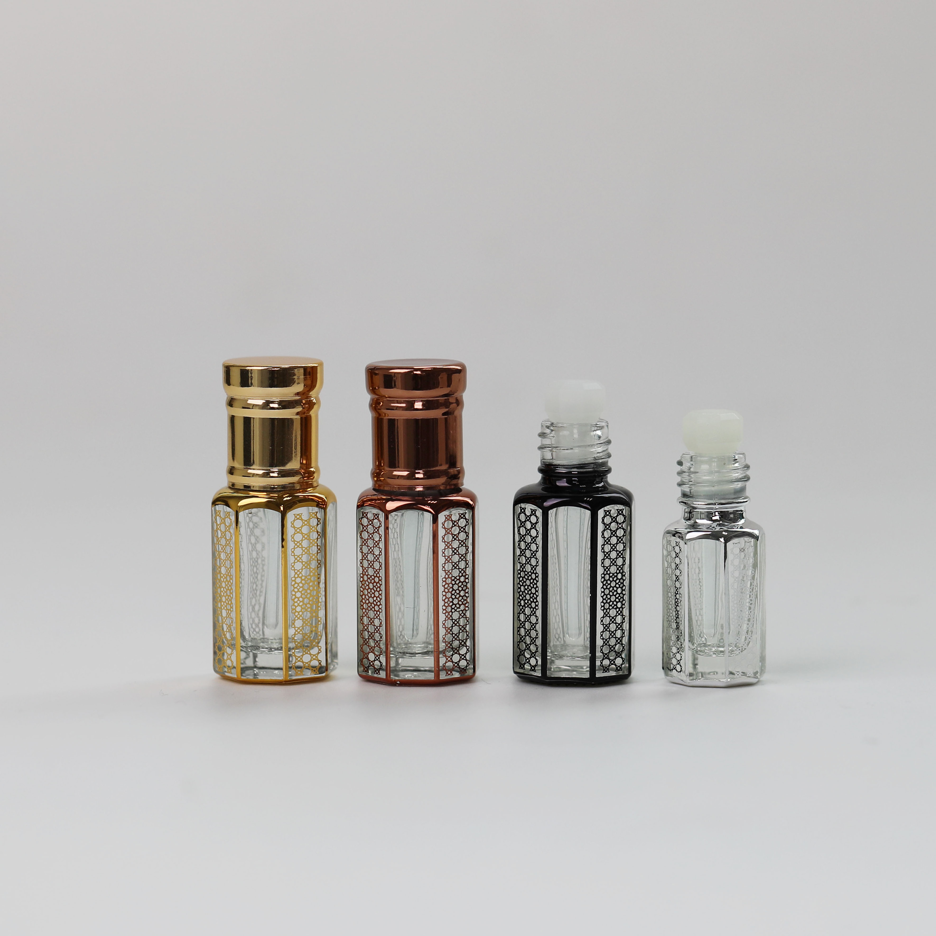 3 Ml 6 Ml 12 Ml Empty Perfume Glass Essential Oil Attar Roller Bottles