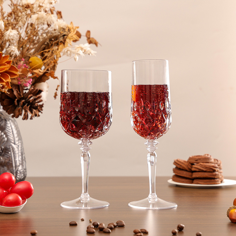 200ml Clear High Glass Red Wine Glasses Long Stem Plastic Goblet Bulk Food Grade Party Plastic Glasses for Wine