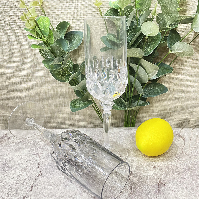 200ml Clear High Glass Red Wine Glasses Long Stem Plastic Goblet Bulk Food Grade Party Plastic Glasses for Wine