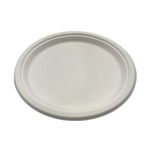 7 inch Round Disposable Paper Plate Sugarcane Bagasse Pulp Paper Party Plate Compostable 100% Biodegradable Plates