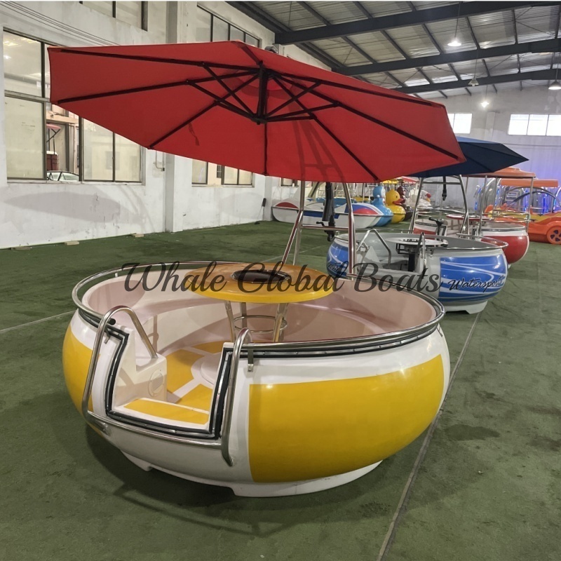 2024 Hot Sale Round Electric Scenic Donut Boat with Awning BBQ Leisure boats