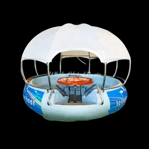 2024 Hot Sale Round Electric Scenic Donut Boat with Awning BBQ Leisure boats