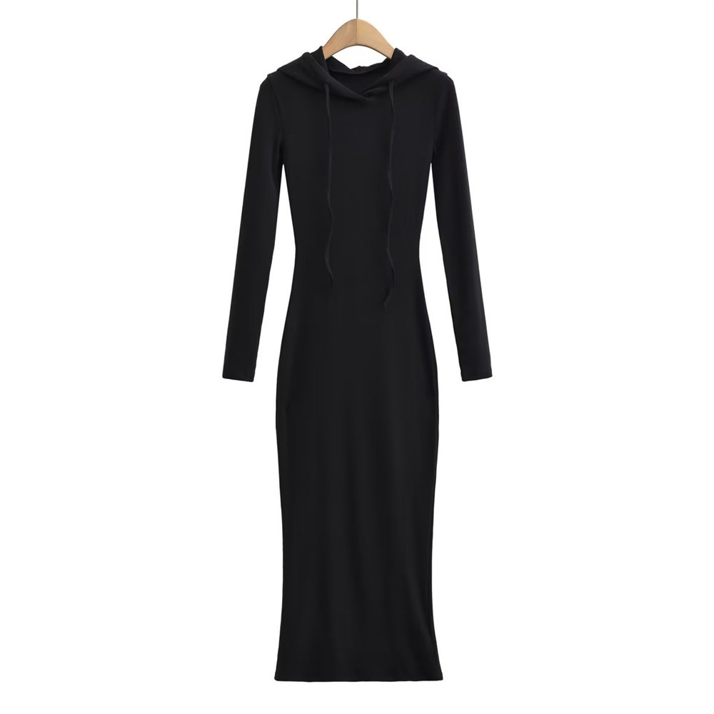 Wholesale women's hoodie long dresses casual tight fitting sexy women's dresses