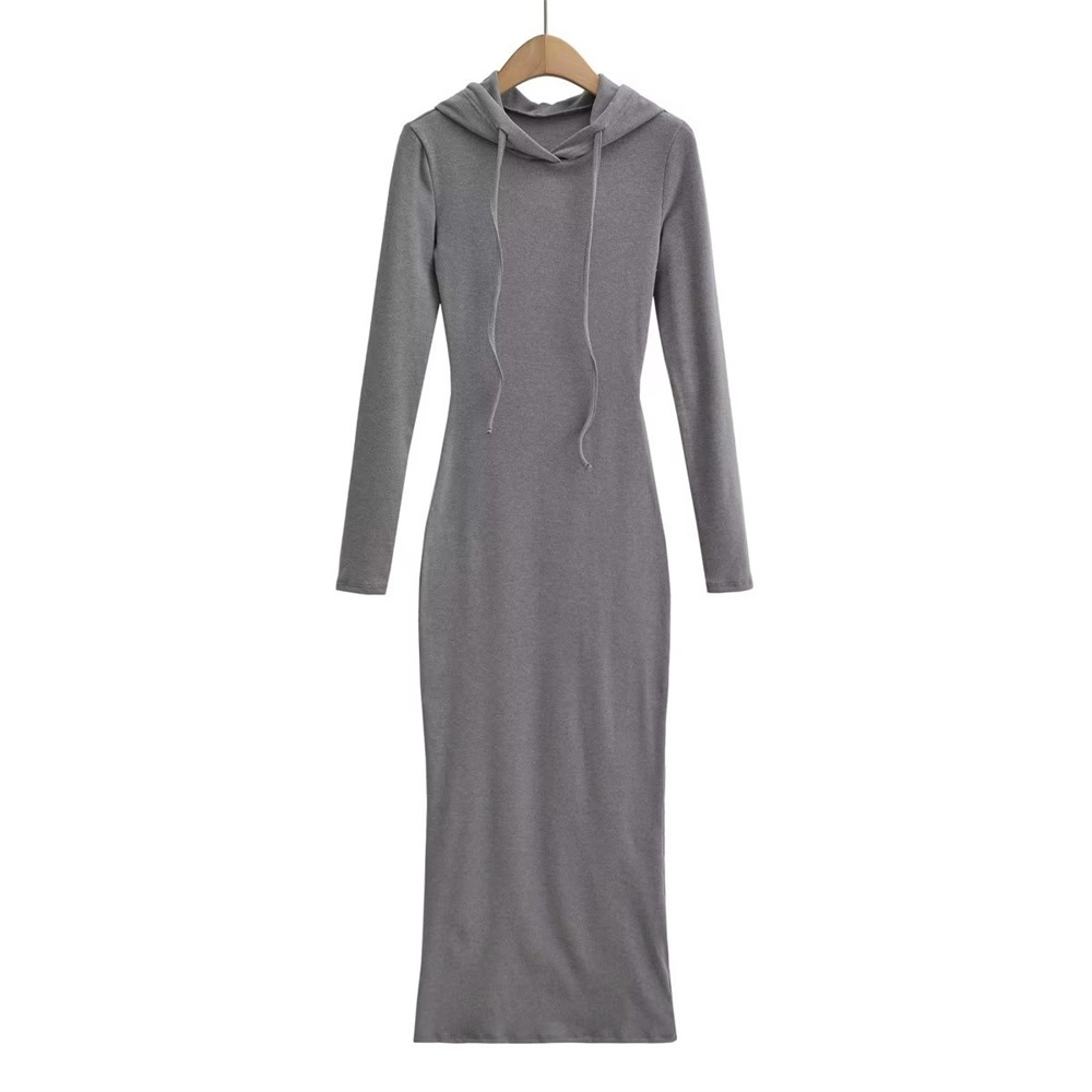 Wholesale women's hoodie long dresses casual tight fitting sexy women's dresses