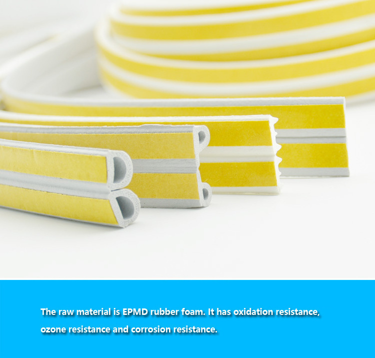 Epdm Door And Window Weatherstrip Gap Blocker Insulation Seal Strip With Self-adhesive Tape