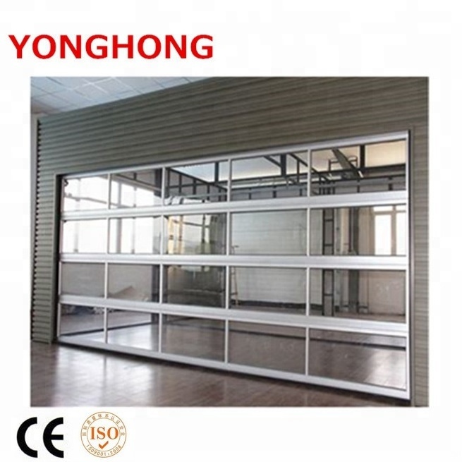 YONGHONG auto sliding plexiglass garage doors 7x8 8 x 7clear acrylic glass garage door pass