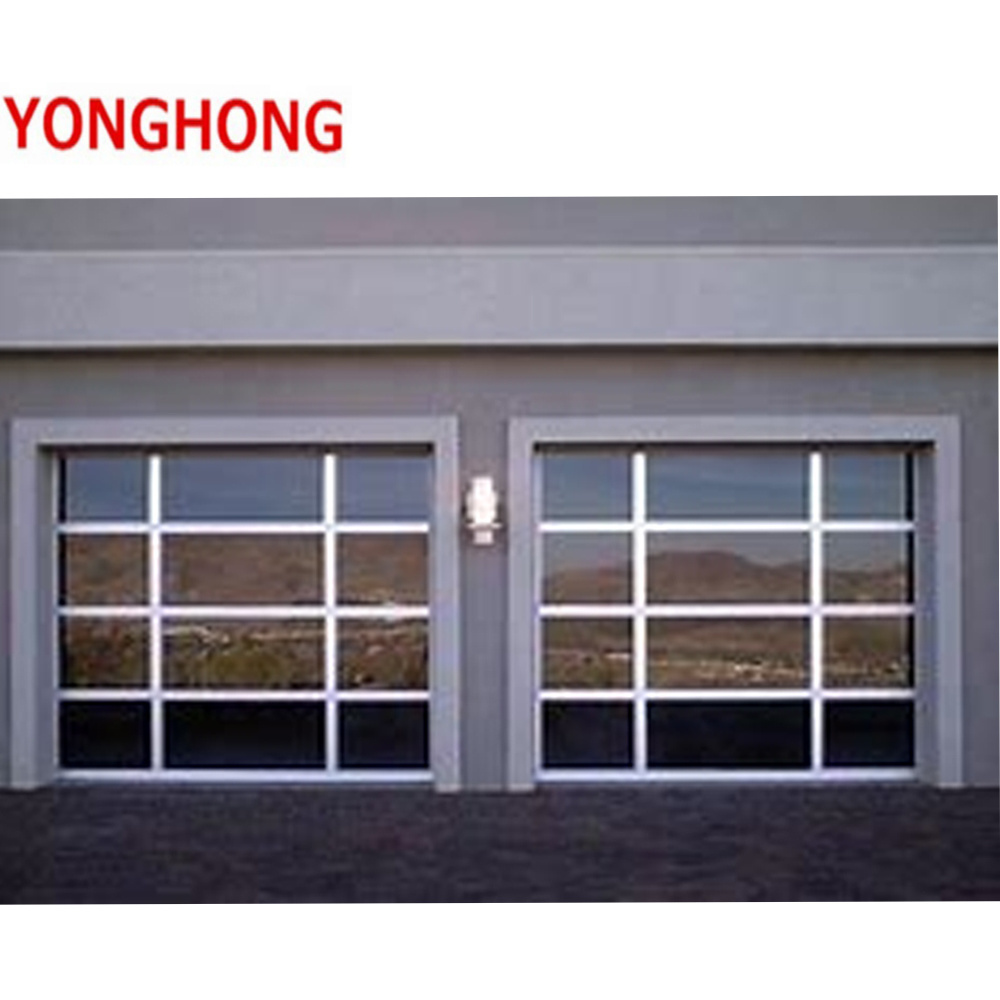 YONGHONG auto sliding plexiglass garage doors 7x8 8 x 7clear acrylic glass garage door pass