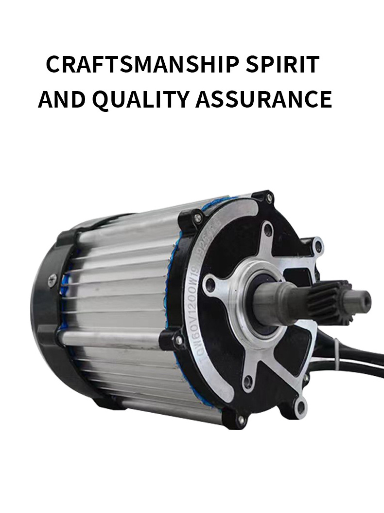 New Electric Vehicle Middle Rear Axle 48V60V72V1200W High Speed Differential Motor Car Waterproof Brushless Motor Customized