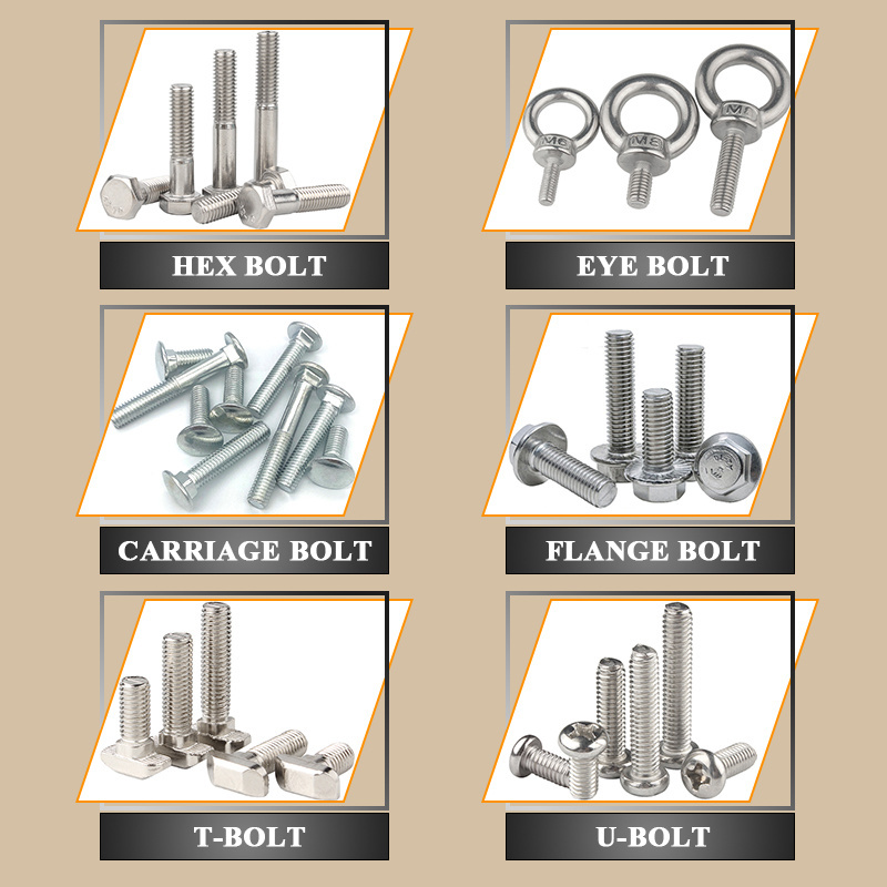 Factory hot sale stock din 933 stainless steel hex head bolt